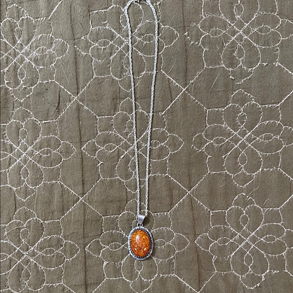 Elegant Orange Pendant Necklace